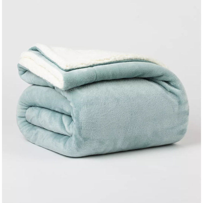 Manta Velvet Sherpa Verde Tiffany