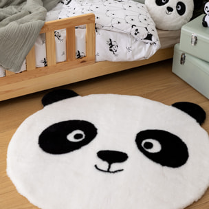 Tapis enfant panda "Andy" noir & blanc D100cm