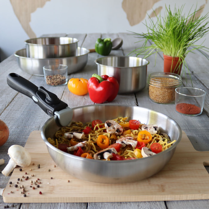 Batterie de cuisine 9 pièces en acier inoxydable - tous feux IRIS