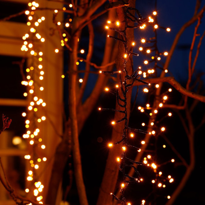 guirnaldas con 240 luces led en blanco cálido - cable 3m