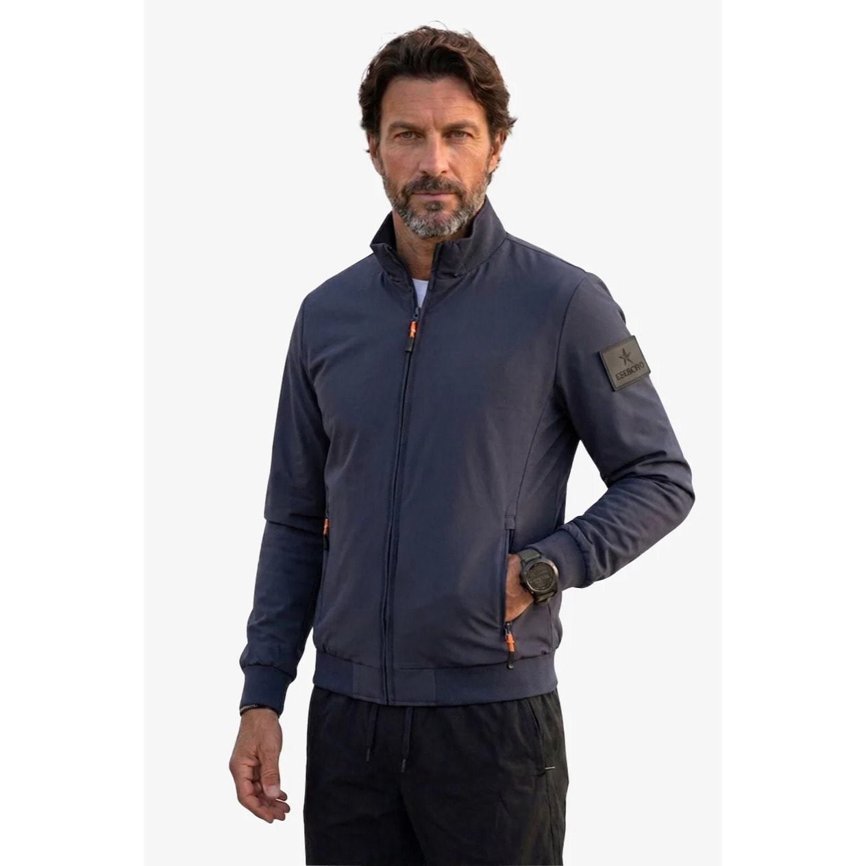 Giacca Esercito con zip blu uomo