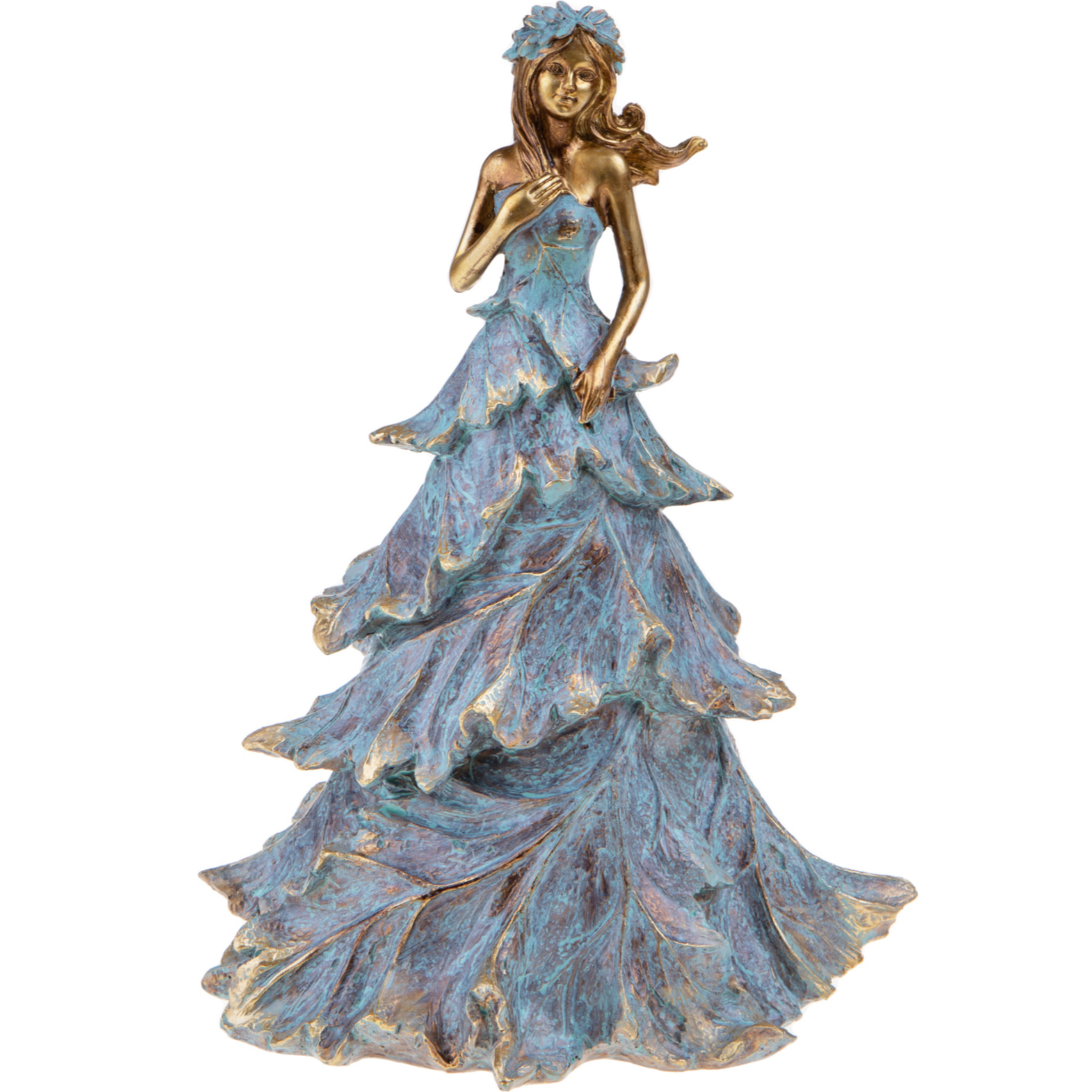 Lady con abito di foglie - Pezzi 2 - 20,5xH28,5x16,5cm - Bianchi Dino SpA