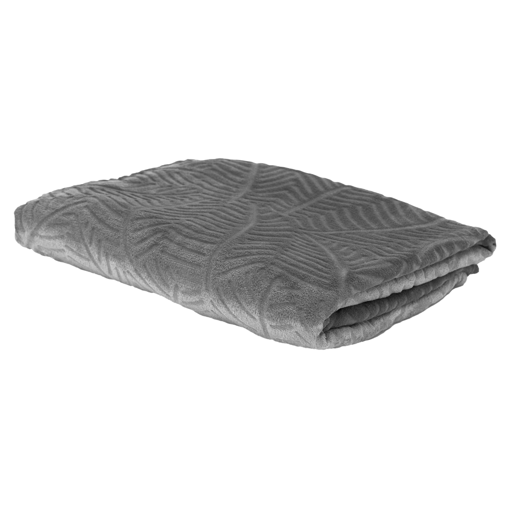 Plaid - HOME DECO FACTORY - Embossé - Flanelle - Gris