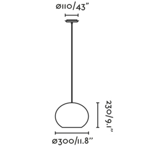 HAKA 300 Colgante negra/ratán