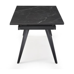Table extensible en céramique marbré noir L160/240cm - 9 piètements - UNIK