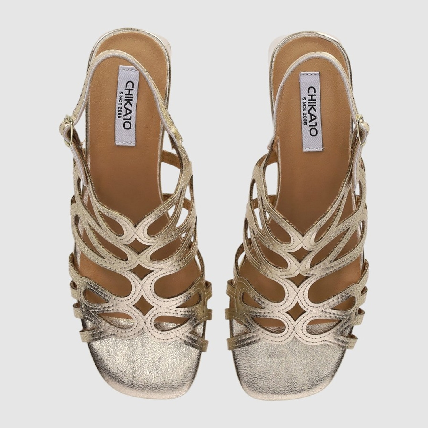 Sandalias - Oro - Tacón: 5 cm