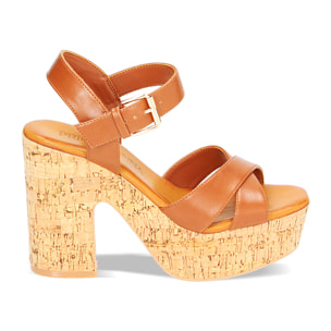 Sandalias con tacón marrones