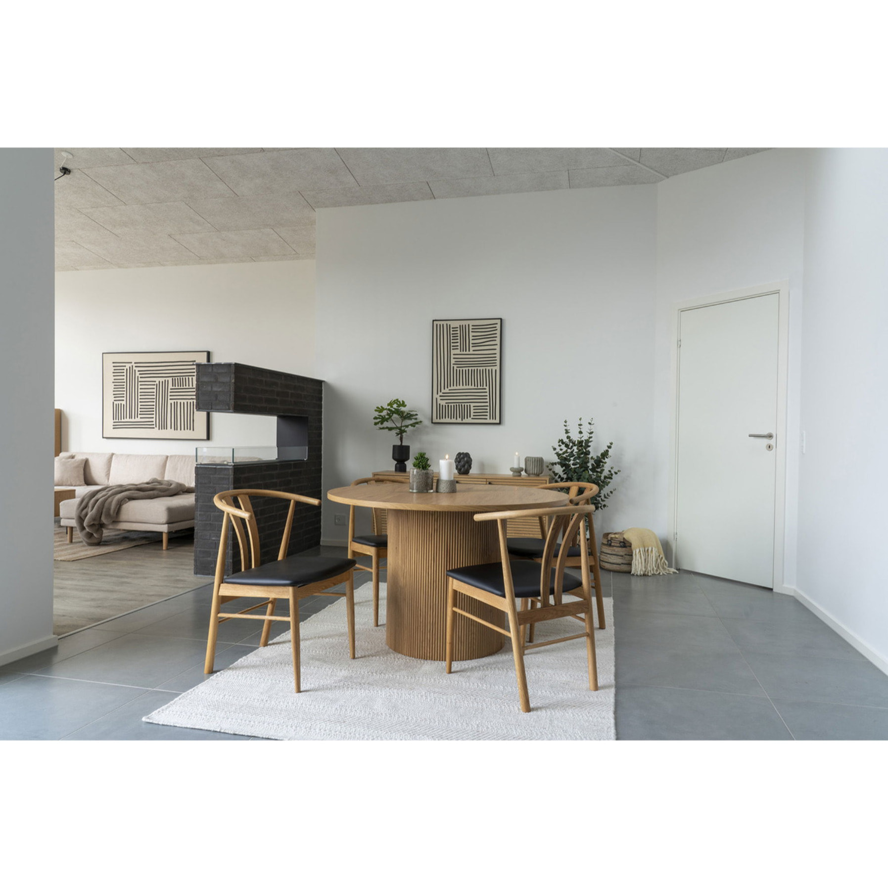 Stampa su Tela Lipari No.1 — Nero e Beige 60×90 cm