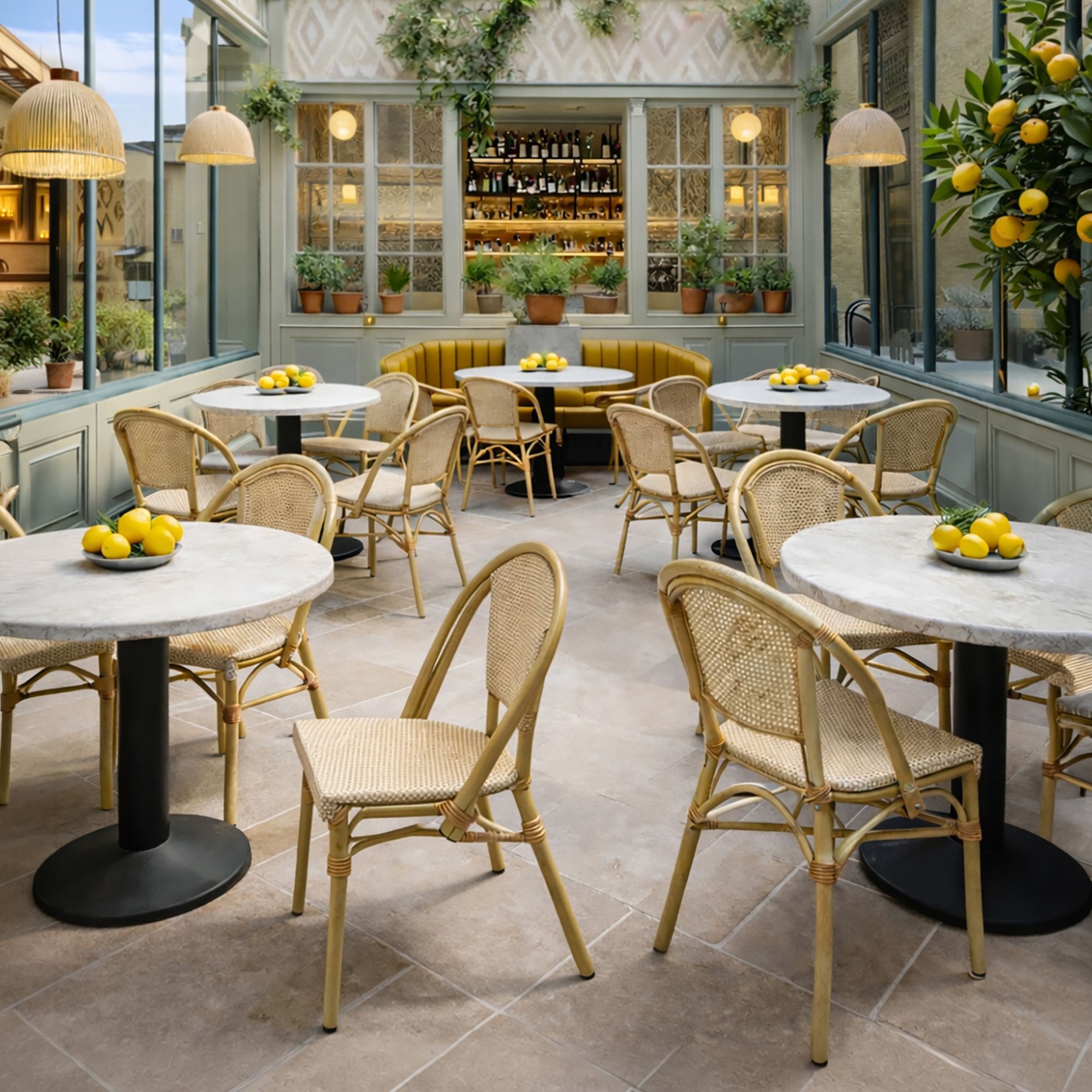 Lot de 2 chaises d'extérieur beige avec structure aluminium AMALFI