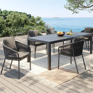Chaise de jardin avec accoudoirs Cyprus grise Kare Design