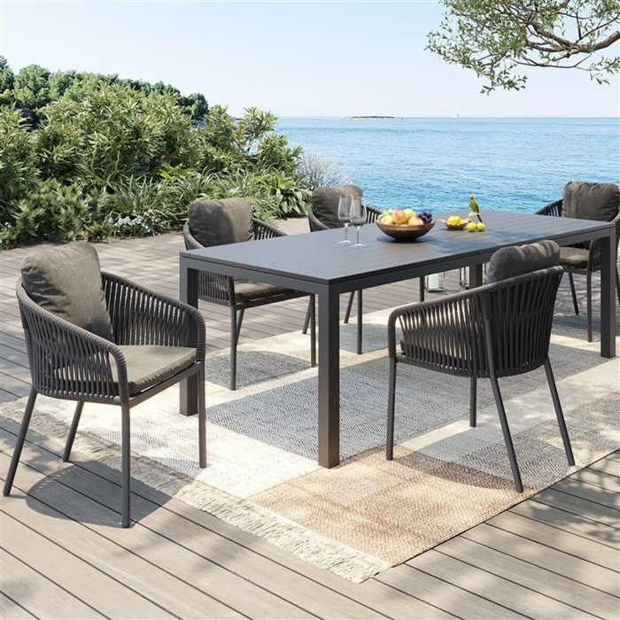 Chaise de jardin avec accoudoirs Cyprus grise Kare Design