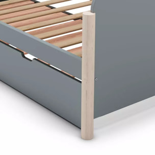 Cama doble juvenil Misty Dawn Verde Salvia - Oak Soft