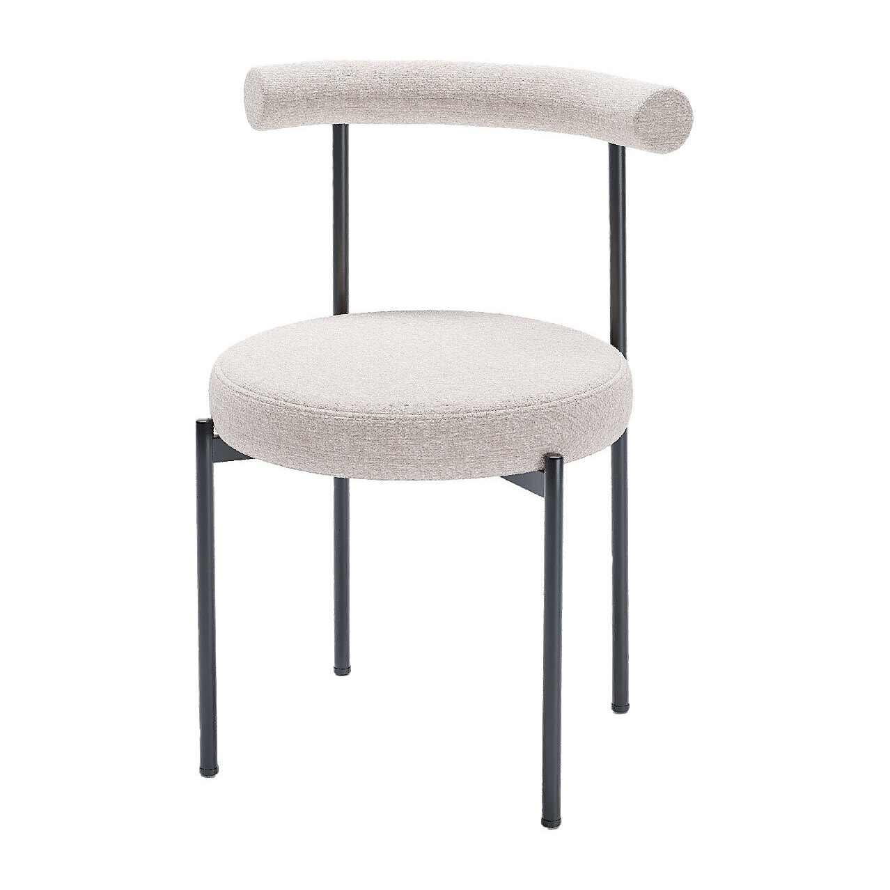 Lot de 2 chaises de salle à manger design moderne, velours crème