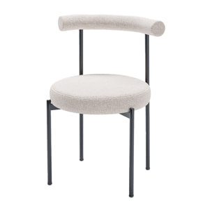 Lot de 2 chaises de salle à manger design moderne, velours crème