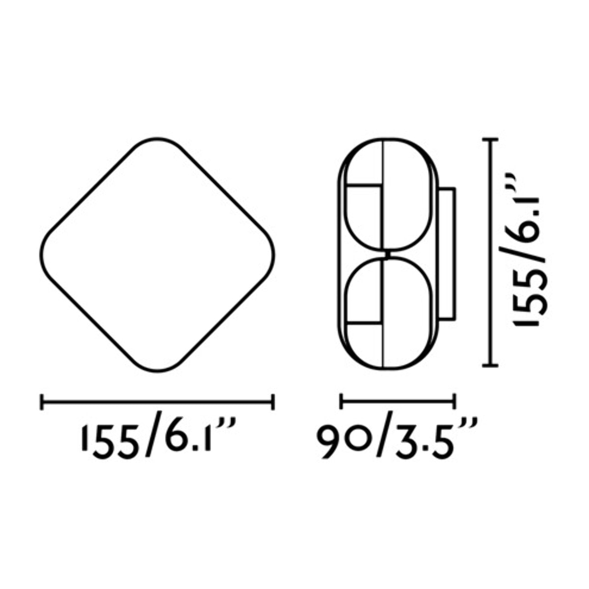 BU-OH Aplique gris oscuro