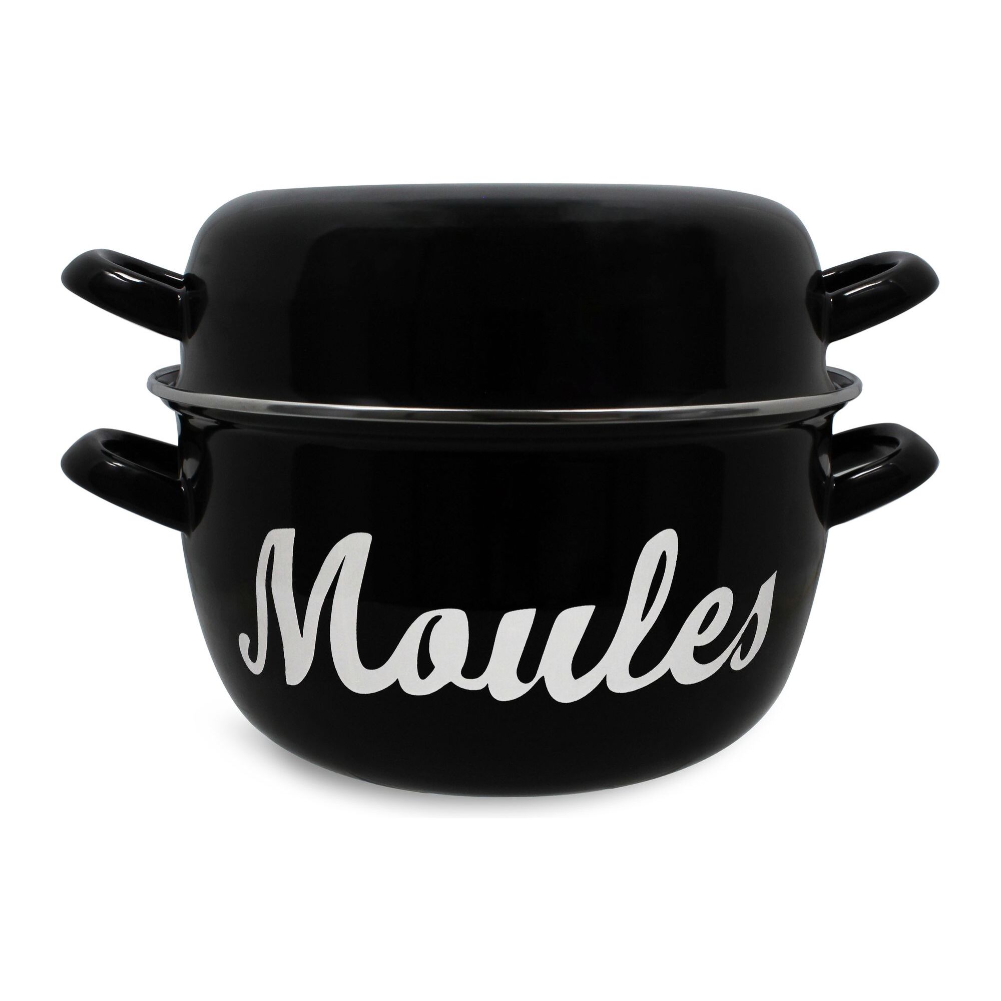 Marmite à moules 5L noire - 24cm