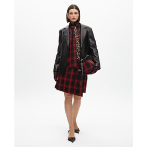 Camicia con Fiocco Stampa Animalier e Tartan
