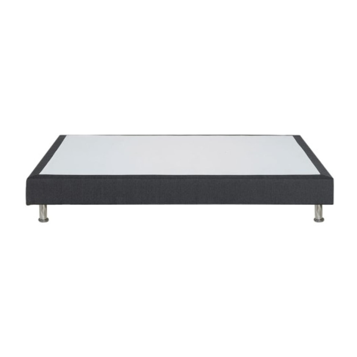 Sommier tapissier en kit 140x190 bois massif et tissu gris - LOIRE