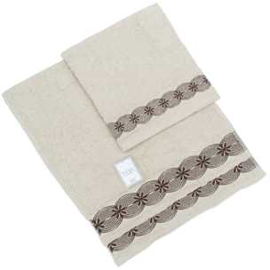 SET ASCIUGAMANI COTTON MANIA – CHAIN - BEIGE CHIARO