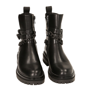 Stivaletti bikers neri con catene