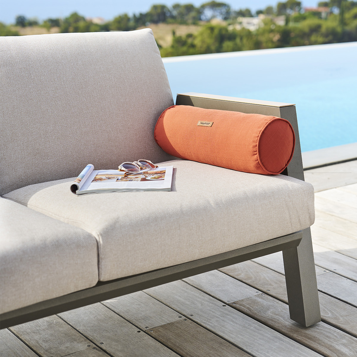 Traversin d'extérieur "Korai" terracotta 45x15cm