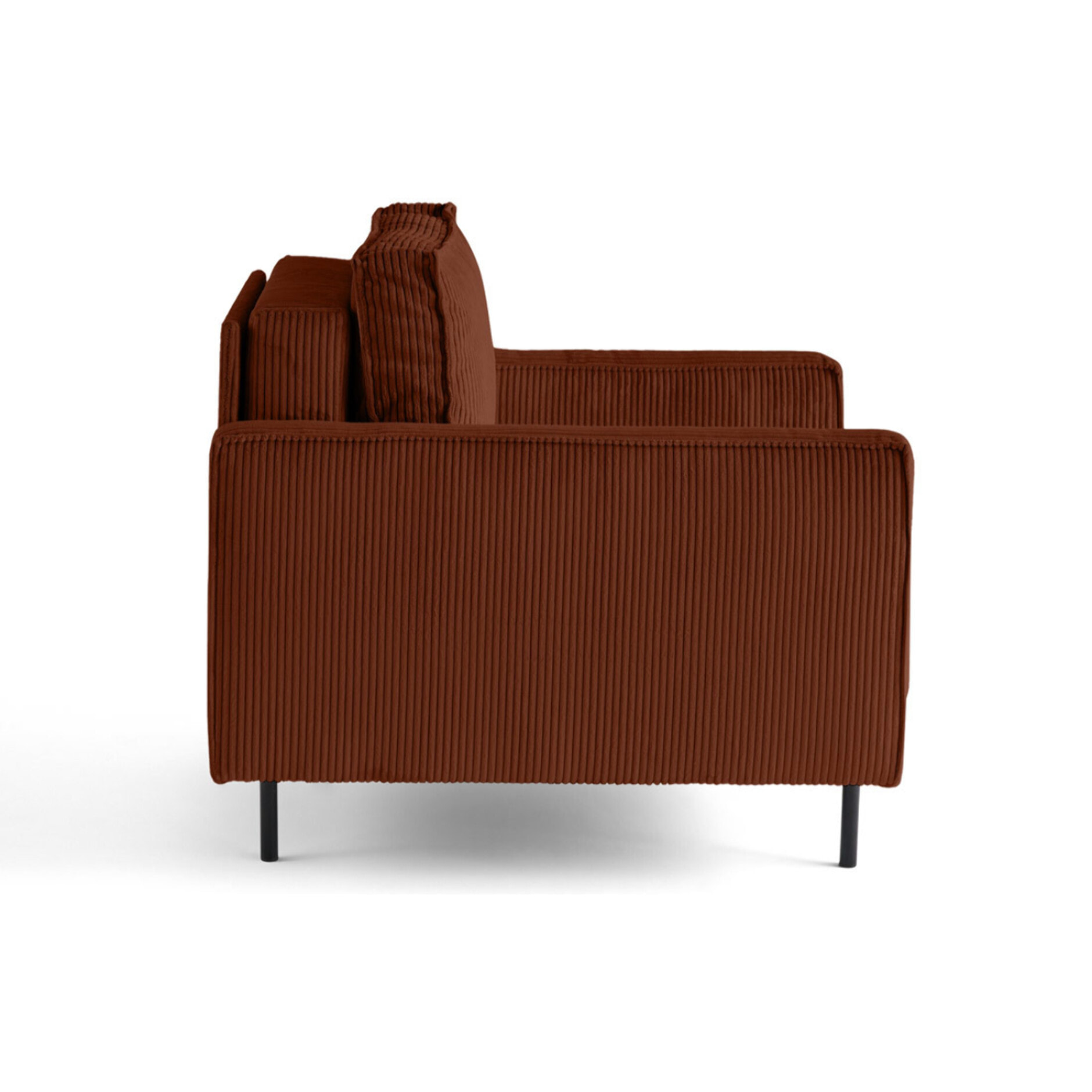 Charlie - fauteuil - pieds hauts - en velours côtelé - Terracotta