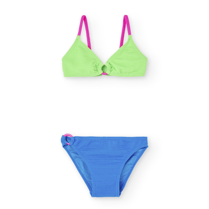 Bikini para niña liso de color verde, Bikini, niña