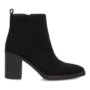 Botines efecto ante con tacón ancho para mujer.