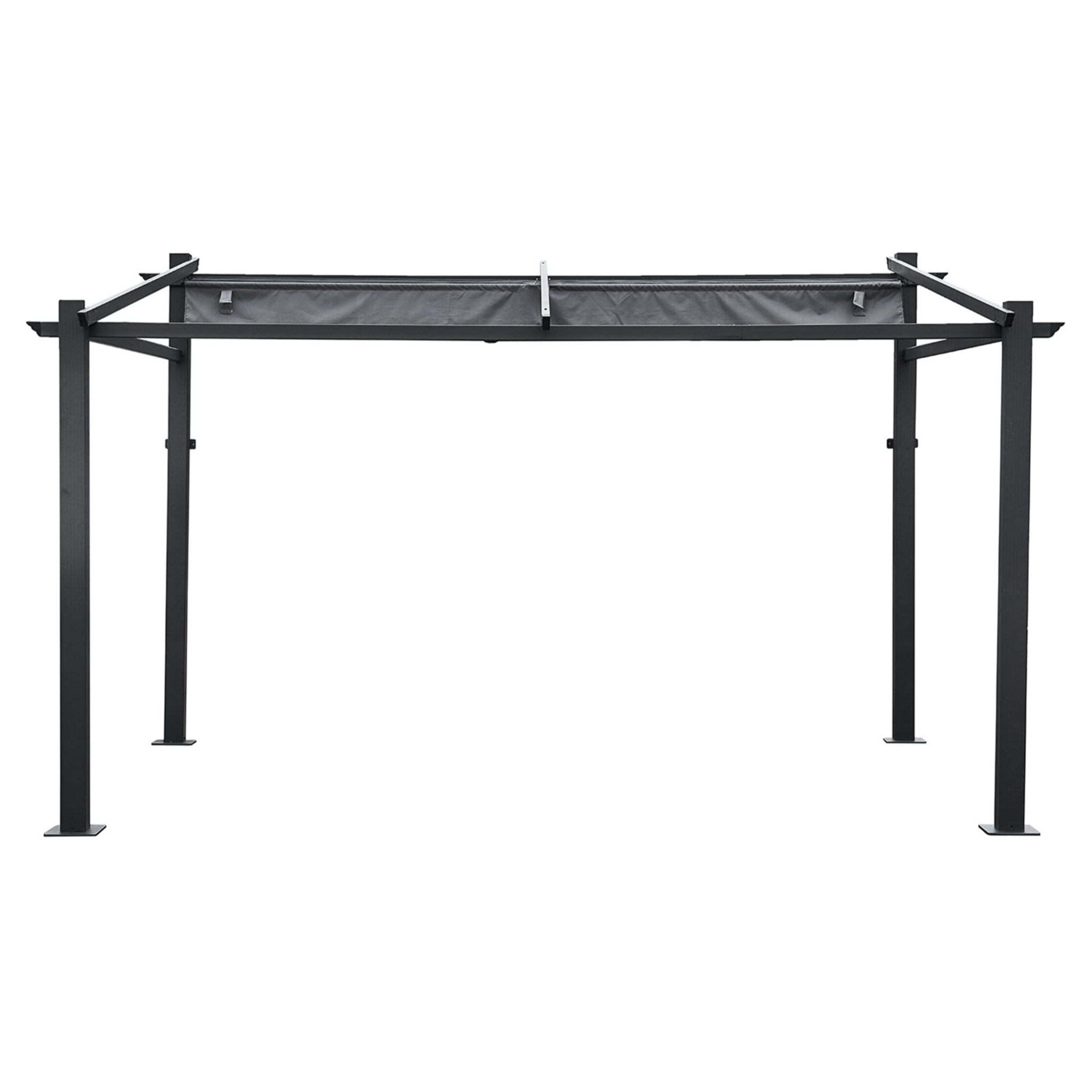 Pergola murale 3 × 4m FRÉJUS grise - structure aluminium