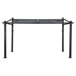 Pergola murale 3 × 4m FRÉJUS grise - structure aluminium