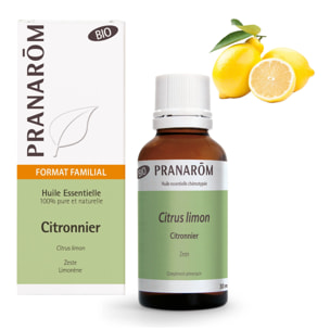 Pranarom - Huile Essentielle de Citronnier - format familial - Bio - 30 ml