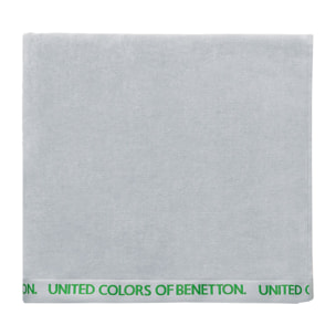 Toalla de playa 90x160cm 380gsm 100% algodón velour gris con logo neutral be