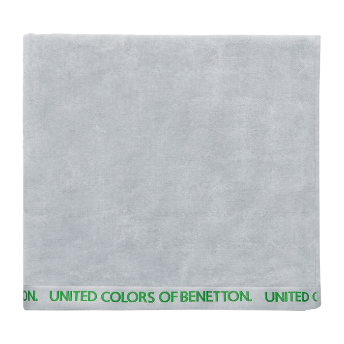 Toalla de playa 90x160cm 380gsm 100% algodón velour gris con logo neutral be