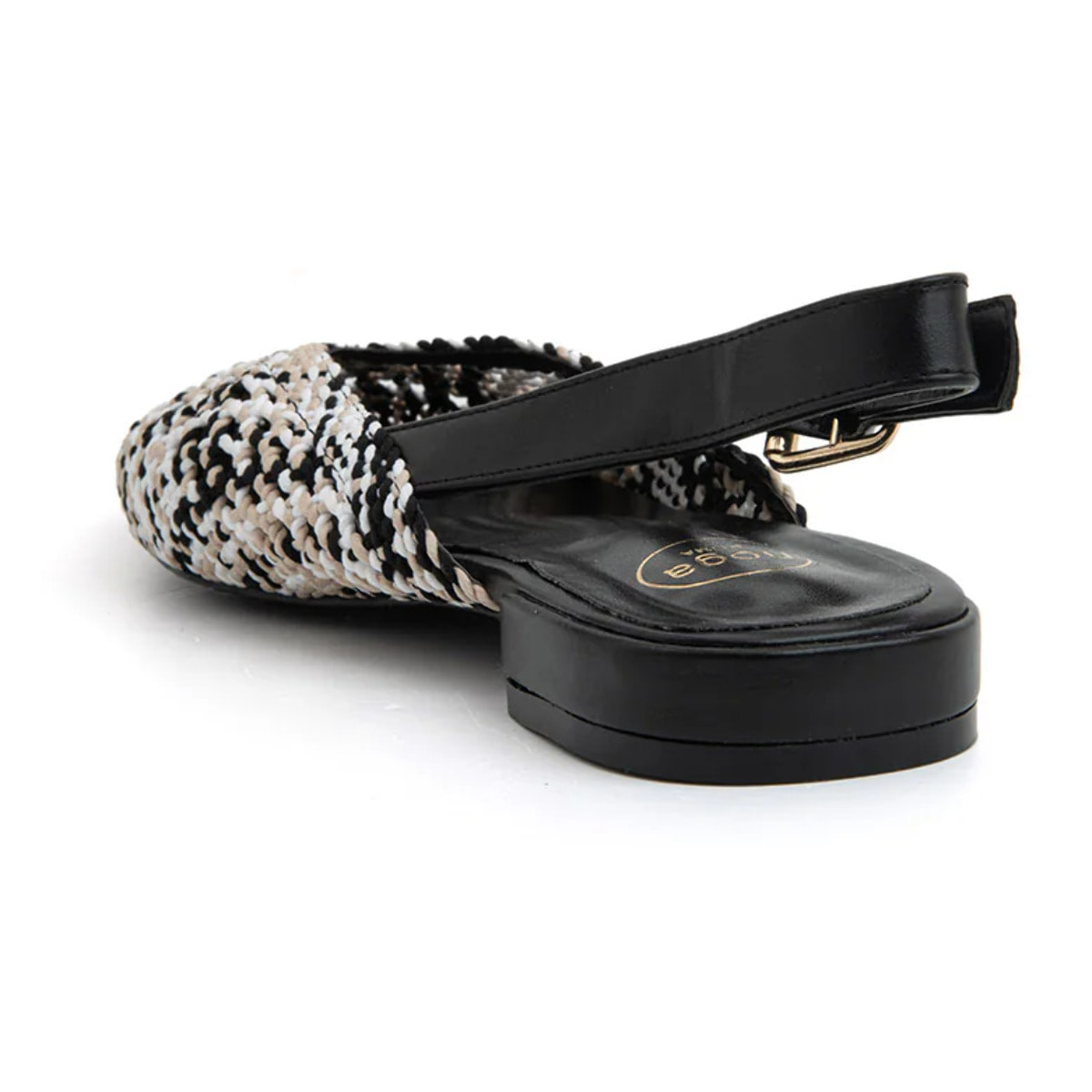 Slingback chic-fabric bicolore - NERO
