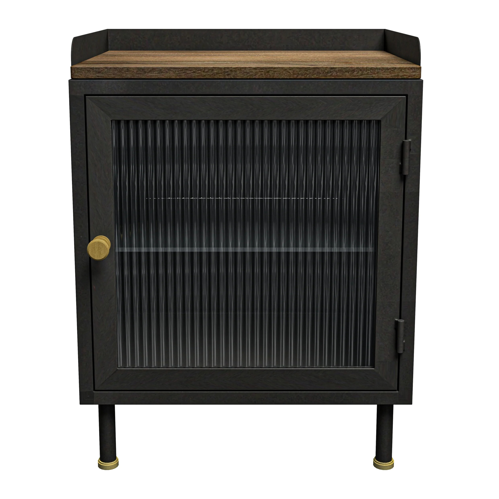 Table de chevet en métal gris métallisé - Gauthier