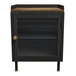 Table de chevet en métal gris métallisé - Gauthier