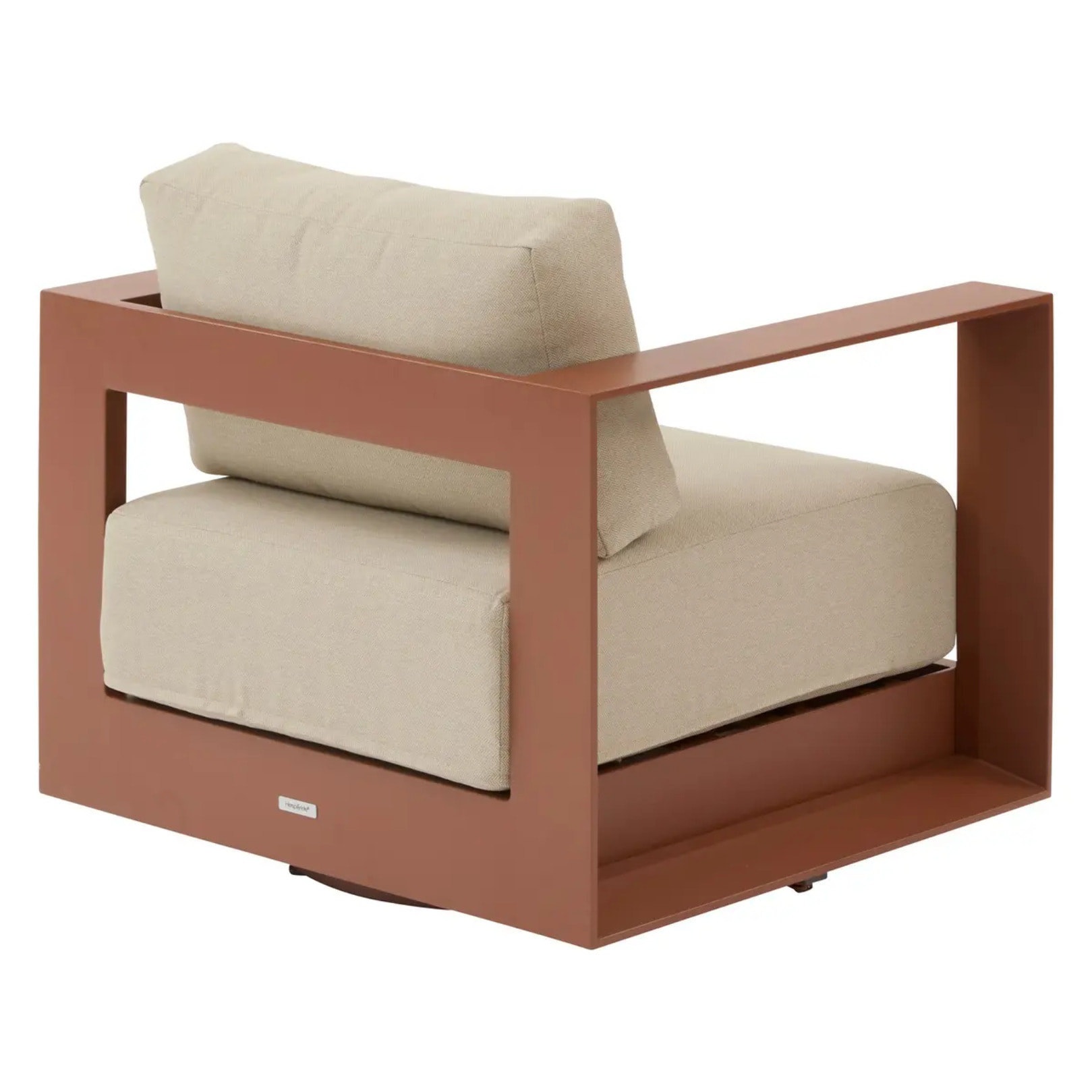 Fauteuil de salon de jardin rotatif ALLURE Beige / Acajou