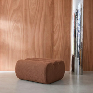 Pouf, repose-pieds pour chauffeuse Nova bouclette texturée  NOVA