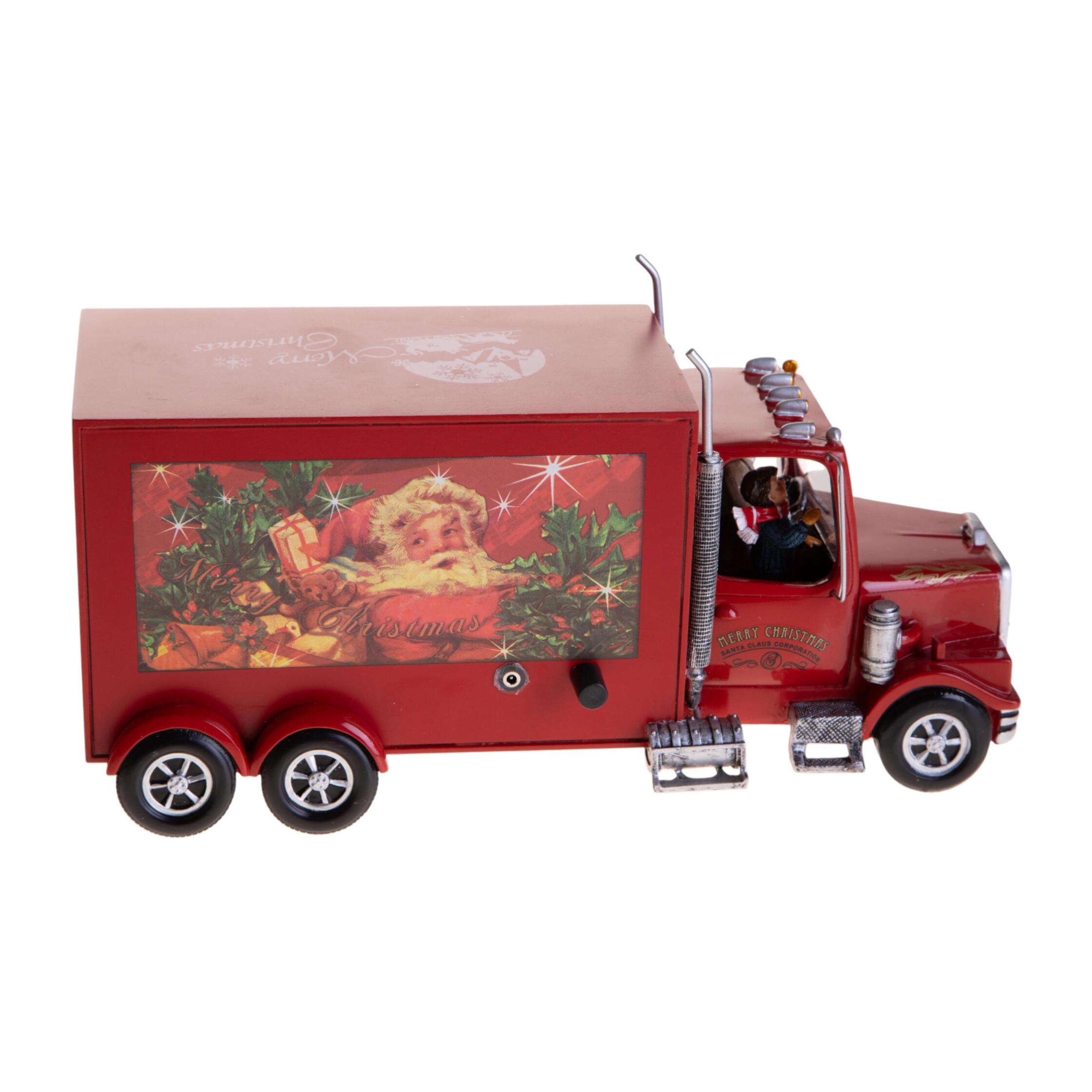 Truck 33xh16, con santa led+musica int - Pezzi 1 - ROSSO - Bianchi Dino SpA