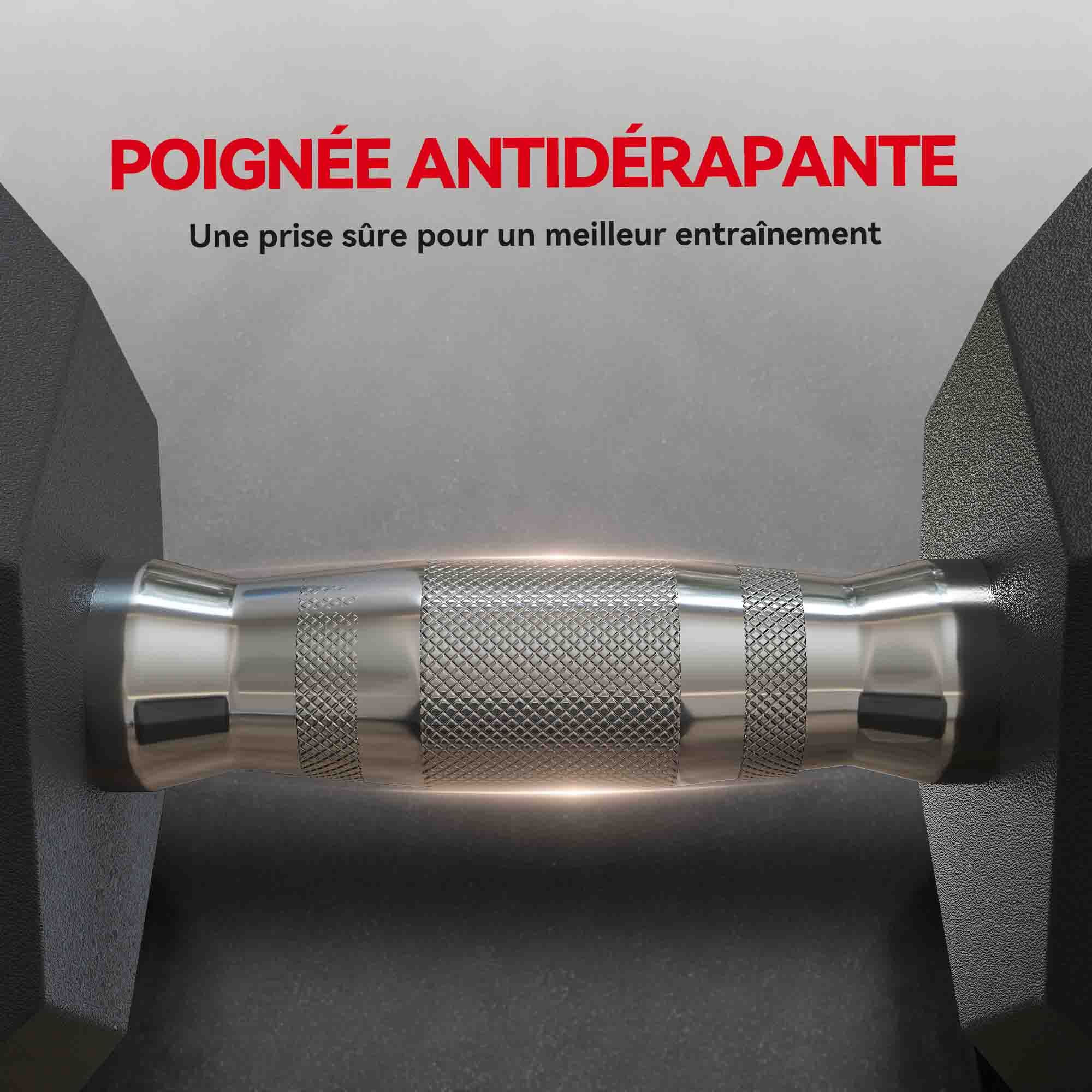 Lot de 2 haltères courtes hexagonales - ensemble d'haltères courtes - total 8 Kg - métal caoutchouc noir