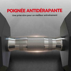 Lot de 2 haltères courtes hexagonales - ensemble d'haltères courtes - total 8 Kg - métal caoutchouc noir
