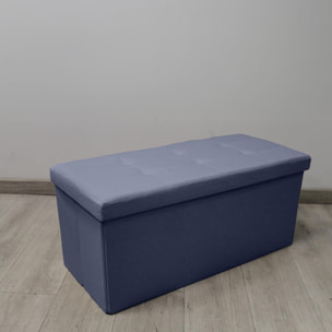 Pouf contenitore imbottito in tessuto con seduta lunga, panca multifunzione con spazio interno, ideale come poggiapiedi, seduta o contenitore, pratico e versatile per soggiorno, camera o ingresso, facile da pulire, dimensioni 76x34x34 cm