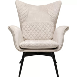 Fauteuil Tudor velours crème Kare Design