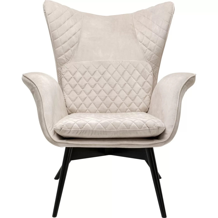 Fauteuil Tudor velours crème Kare Design