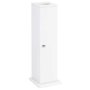 Armario de Baño Estrecho Mueble de Baño con Orificio para Papel Higiénico y Estantes Estilo Moderno para Espacios Pequeños 19,5x19,5x65 cm Blanco