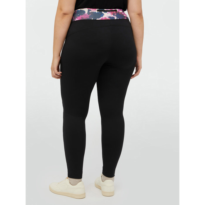 Fiorella Rubino - Leggings con borde estampado - Negro