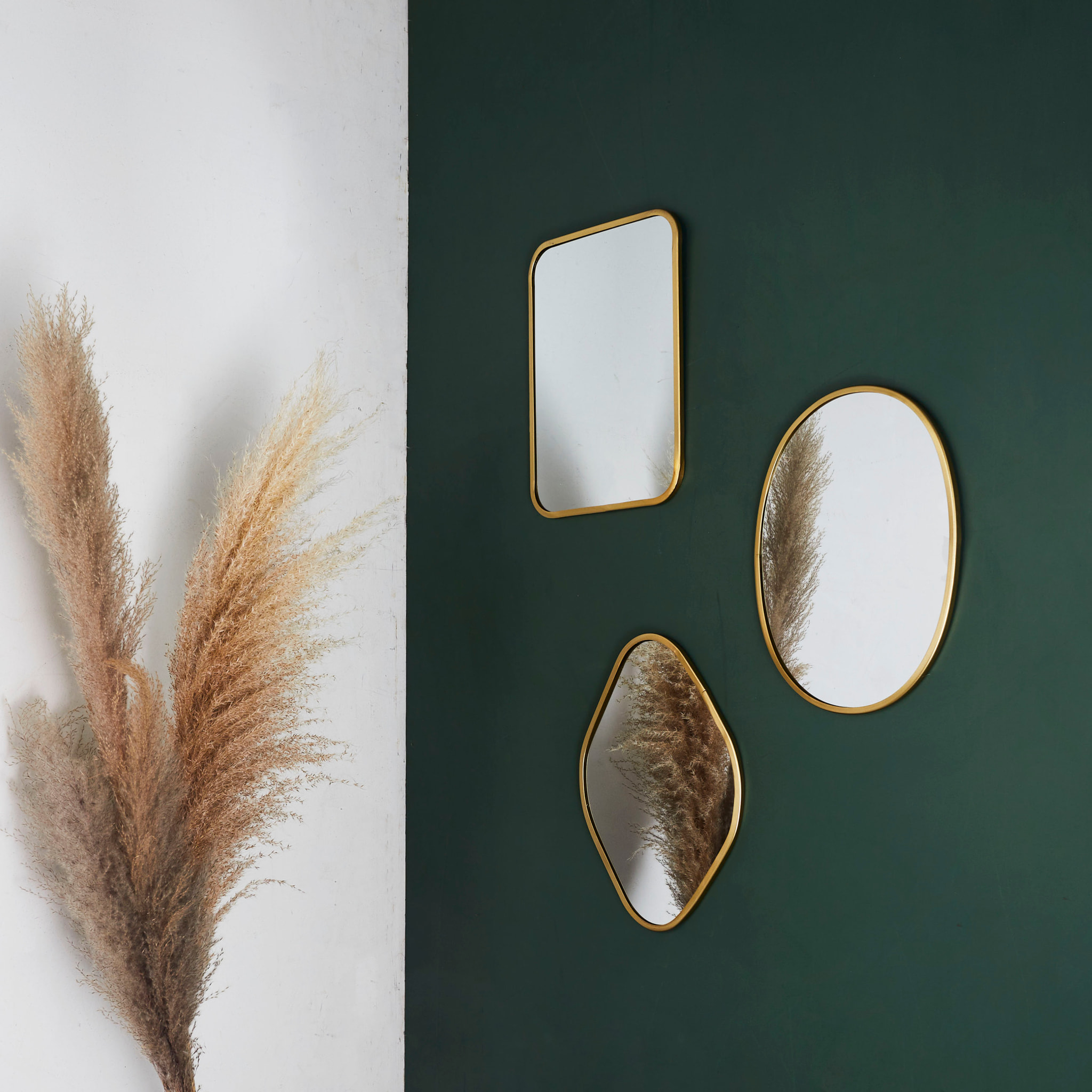 Miroir Deco Contour Deco Dore Ovale