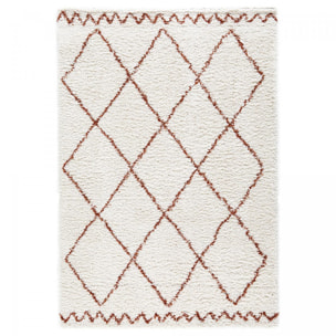 Tapis longs poils shaggy tissé motif berbère LIPI