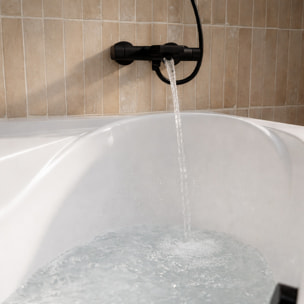 Baignoire d'angle 140x140x54 cm - 100% acrylique blanc brillant