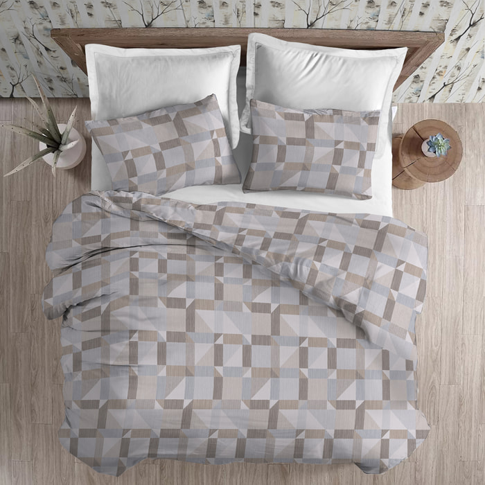 Parure copripiumino in flanella atene beige